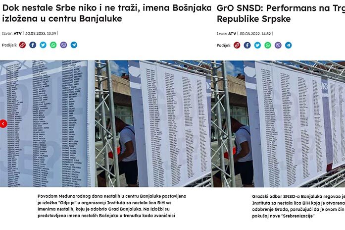 Politizacija nestalih osoba u BiH: ATV i SNSD čak i nestala lica srpske nacionalnosti proglasili Bošnjacima